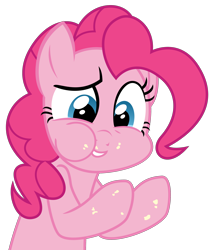 Size: 2288x2675 | Tagged: safe, artist:sketchmcreations, pinkie pie, earth pony, pony, g4, season 5, the one where pinkie pie knows, aweeg*, female, high res, mare, messy eating, puffy cheeks, raised hoof, simple background, solo, transparent background, vector
