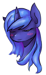 Size: 1242x2000 | Tagged: safe, artist:ping000, princess luna, alicorn, pony, g4, blush sticker, blushing, bust, eyes closed, female, mare, s1 luna, simple background, solo, transparent background