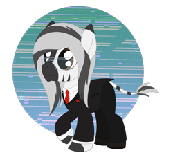 Size: 1945x1845 | Tagged: safe, artist:dyonys, oc, oc:nik, zebra, chibi, clothes, glasses, male, necktie, raised hoof, simple background, stallion, suit, transparent background