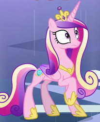 Size: 944x1147 | Tagged: safe, screencap, princess cadance, alicorn, pony, g4, the crystalling, concave belly, cropped, female, folded wings, hoof shoes, mare, raised hoof, slender, solo, thin, wings