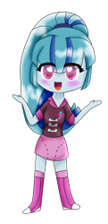 Size: 858x1776 | Tagged: safe, artist:foxxy00candy, sonata dusk, equestria girls, g4, chibi, female, open mouth, simple background, solo, transparent background