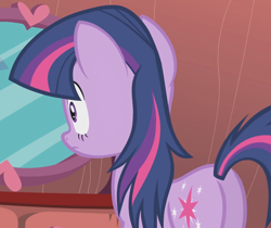 Size: 1084x909 | Tagged: safe, screencap, twilight sparkle, pony, unicorn, bridle gossip, g4, bed mane, butt, cropped, plot, solo, twibutt, unicorn twilight