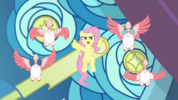 Size: 1920x1080 | Tagged: safe, screencap, fluttershy, bird, goose, pegasus, pony, g4, the ending of the end, evil grin, female, mare, smiling, smirk