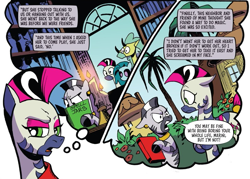 Size: 1045x748 | Tagged: safe, artist:andypriceart, idw, cactus rose, marini, medley brook, zecora, abada, kelpie, zebra, g4, spoiler:comic90, black sclera, cropped