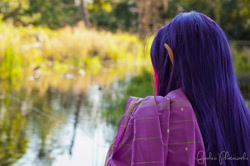 Size: 3003x1997 | Tagged: safe, artist:fearless-zombie, artist:iheartexploding, twilight sparkle, human, g4, clothes, cosplay, costume, elf ears, irl, irl human, photo, solo, water