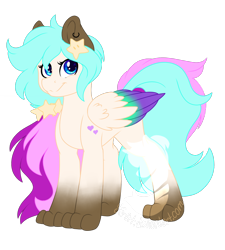 Size: 1080x1198 | Tagged: safe, artist:silentwolf-oficial, oc, oc only, dog, dog pony, pony, ear piercing, earring, jewelry, obtrusive watermark, piercing, signature, simple background, smiling, solo, transparent background, watermark, wings