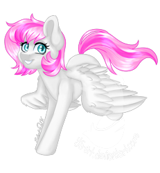 Size: 1080x1171 | Tagged: safe, artist:silentwolf-oficial, oc, oc only, pegasus, pony, eyelashes, grin, obtrusive watermark, pegasus oc, signature, simple background, smiling, solo, transparent background, watermark, wings