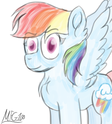 Size: 2340x2590 | Tagged: safe, artist:mixelfangirl100, rainbow dash, pegasus, pony, g4, chest fluff, ear fluff, female, high res, mare, simple background, solo, white background