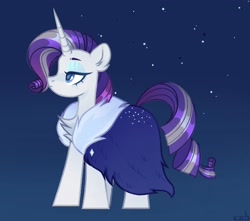 Size: 2028x1793 | Tagged: safe, artist:n in a, rarity, pony, unicorn, g4, the last problem, chest fluff, cloak, clothes, ear fluff, eyeshadow, female, makeup, mare, older, older rarity, profile, skunk stripe, solo, wingding eyes