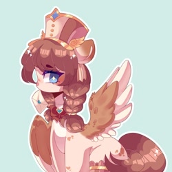 Size: 1280x1280 | Tagged: safe, artist:moon-rose-rosie, oc, oc only, pegasus, pony, female, hat, letter, mare, solo
