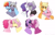 Size: 7477x4766 | Tagged: safe, artist:hahyh, applejack, cheerilee, clear sky, fluttershy, limestone pie, maud pie, pinkie pie, rainbow dash, rarity, twilight sparkle, earth pony, pony, unicorn, g4, absurd resolution, alternate hairstyle, bust, crack shipping, female, hug, kiss on the lips, kissing, lesbian, limedash, mare, ship:cheerilight, ship:clearjack, ship:flutterpie, ship:rarimaud, shipping, short mane, simple background, white background, winghug