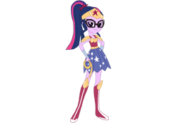 Size: 1280x895 | Tagged: safe, artist:chanyhuman, sci-twi, twilight sparkle, equestria girls, g4, clothes, cosplay, costume, dc superhero girls, lasso of truth, simple background, solo, transparent background, wonder woman