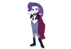 Size: 1280x895 | Tagged: safe, artist:chanyhuman, rarity, equestria girls, g4, boots, clothes, cosplay, costume, dc superhero girls, gloves, shoes, simple background, solo, transparent background, zatanna