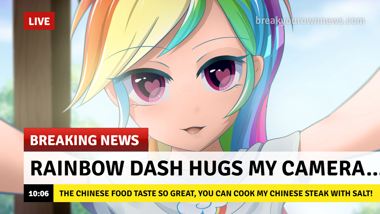 2460177 - safe, artist:jeremywithlove, color edit, edit,  editor:michaelsety, rainbow dash, human, equestria girls, g4, anime, break  your own news, breaking news, clothes, cute, dashabetes, drool, female,  heart eyes, human coloration, humanized, light