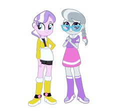 Size: 2700x2400 | Tagged: safe, artist:gmaplay, diamond tiara, silver spoon, equestria girls, g4, duo, duo female, female, high res, simple background, transparent background