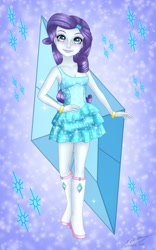 Size: 1600x2560 | Tagged: safe, artist:roanalcorano, rarity, equestria girls, g4, my little pony equestria girls, breasts, cleavage, cutie mark background, fall formal outfits, female, solo