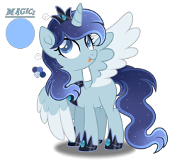 Size: 2832x2608 | Tagged: safe, artist:mint-light, artist:purplepotato04, oc, oc only, alicorn, pony, crown, female, high res, jewelry, magical lesbian spawn, mare, offspring, parent:derpy hooves, parent:princess luna, parents:lunaderp, regalia, solo, tongue out, two toned wings, wings