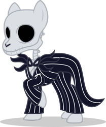Size: 1280x1529 | Tagged: safe, artist:mlp-trailgrazer, oc, oc only, pony, bone, clothes, simple background, skeleton, solo, transparent background