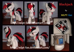 Size: 5360x3792 | Tagged: safe, artist:calusariac, oc, oc only, oc:blackjack, pony, fallout equestria, fallout equestria: project horizons, irl, photo, pipboy, pipbuck, plushie, solo