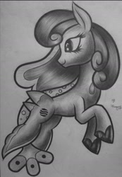 Size: 1080x1559 | Tagged: safe, artist:henry forewen, pony, monochrome, sketch, solo, traditional art