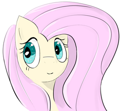 Size: 1154x1049 | Tagged: safe, anonymous artist, fluttershy, pegasus, pony, g4, bust, cute, drawthread, portrait, smiling, solo