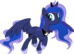 Size: 6761x4909 | Tagged: safe, artist:inaactive, princess luna, alicorn, pony, g4, absurd resolution, alternate design, cute, lunabetes, simple background, solo, transparent background, vector