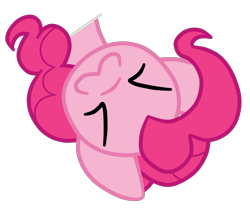 Size: 3700x3100 | Tagged: safe, artist:raypanda, pinkie pie, earth pony, pony, g4, >w<, bust, eyes closed, female, high res, mare, simple background, smiling, solo, transparent background, upside down