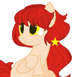Size: 970x996 | Tagged: safe, artist:teepew, artist:thieeur-nawng, pegasus, pony, base used, female, mare, nation ponies, ponified, simple background, smiling, solo, vietnam, white background