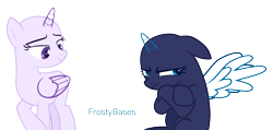 Size: 3956x1884 | Tagged: safe, artist:frostybases, oc, oc only, alicorn, pony, alicorn oc, bald, base, crossed arms, duo, grumpy, horn, simple background, transparent background, wings