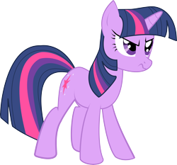 Size: 6546x6100 | Tagged: safe, artist:almaustral, twilight sparkle, pony, unicorn, g4, eyelashes, female, frown, mare, palindrome get, simple background, solo, transparent background, unicorn twilight