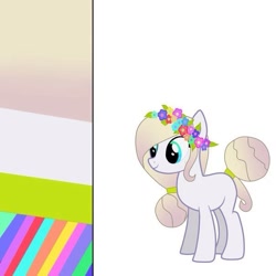 Size: 604x604 | Tagged: safe, oc, oc only, earth pony, pony, earth pony oc, floral head wreath, flower, simple background, solo, white background