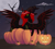 Size: 3000x2700 | Tagged: safe, artist:flaming-trash-can, oc, oc only, oc:void, alicorn, pony, alicorn oc, cloud, commission, halloween, hat, high res, holiday, horn, jack-o-lantern, moon, night, pumpkin, red and black oc, solo, tree, wings, witch hat, ych result