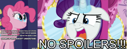 Size: 709x279 | Tagged: safe, edit, edited screencap, screencap, pinkie pie, rarity, earth pony, pony, unicorn, friendship is magic, g4, the saddle row review, spoiler:steven universe, female, implied spinel, mare, no spoilers, spoilers for another series, steven universe, steven universe: the movie