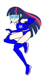 Size: 1117x2000 | Tagged: safe, artist:alvaxerox, twilight sparkle, equestria girls, g4, boots, human coloration, magic gaia, shoes, simple background, solo, superhero, thigh boots, transparent background