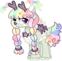 Size: 850x836 | Tagged: safe, artist:kurosawakuro, oc, oc only, oc:oragami, deer, deer pony, original species, scented pony, base used, closed species, female, simple background, solo, transparent background
