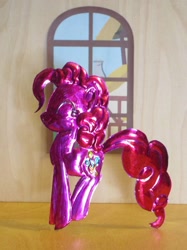 Size: 774x1033 | Tagged: safe, alternate version, artist:malte279, part of a set, pinkie pie, earth pony, pony, g4, craft, embossing, irl, metal foil, photo