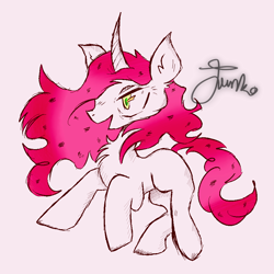 Size: 900x900 | Tagged: safe, artist:php163, oc, oc only, pony, unicorn, chest fluff, diavolo, jojo's bizarre adventure, male, missing cutie mark, no cutie marks because im lazy, pink mane, signature, sketch, stallion, wip
