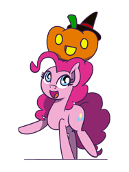 Size: 1350x1800 | Tagged: safe, artist:flutterluv, pinkie pie, earth pony, pony, g4, halloween, holiday, jack-o-lantern, pumpkin, simple background, smiling, solo, transparent background