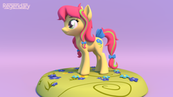 Size: 1920x1080 | Tagged: safe, artist:regendary, oc, oc only, oc:linseed, earth pony, pony, 3d, bow, female, mare, solo, tail bow