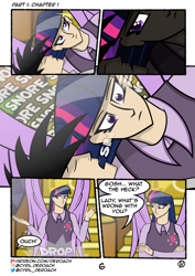 Size: 1000x1415 | Tagged: safe, artist:deroach, twilight sparkle, oc, alicorn, human, comic:tales from equestria part 1, equestria project humanized, g4, comic, fanfic, humanized, sleeping, snoring, twilight sparkle (alicorn), winged humanization, wings