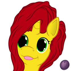Size: 1512x1512 | Tagged: safe, artist:terminalhash, oc, oc only, oc:rouzfirecarrot, pony, unicorn, simple background, solo, tongue out, transparent background, vector