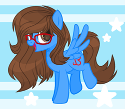 Size: 1545x1353 | Tagged: safe, artist:thieeur-nawng, oc, oc only, pegasus, pony, abstract background, base used, glasses, open mouth, pegasus oc, smiling, solo, wings