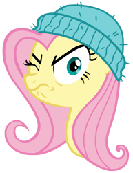 Size: 7400x9600 | Tagged: safe, artist:tardifice, fluttershy, pony, g4, absurd resolution, bust, frown, looking at you, one eye closed, popeye, portrait, simple background, solo, transparent background, vector, wink