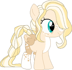 Size: 321x308 | Tagged: safe, artist:klawiee, artist:selenaede, oc, oc only, oc:buttercup, pegasus, pony, base used, blank flank, female, filly, freckles, hair over one eye, offspring, parent:big macintosh, parent:fluttershy, parents:fluttermac, pegasus oc, simple background, solo, transparent background, wings