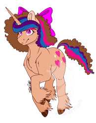 Size: 1080x1394 | Tagged: safe, artist:silentwolf-oficial, oc, oc only, pony, bow, chest fluff, colored hooves, hair bow, hoof fluff, signature, simple background, solo, transparent background, watermark
