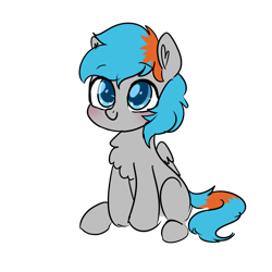 Size: 3500x3500 | Tagged: safe, artist:fannytastical, oc, oc:shade flash, pegasus, pony, blushing, chest fluff, colt, cute, high res, male, ocbetes, simple background, smiling, transparent background