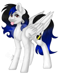 Size: 2918x3443 | Tagged: safe, artist:silentwolf-oficial, oc, oc only, pegasus, pony, :p, high res, pegasus oc, signature, simple background, solo, tongue out, transparent background, watermark, wings