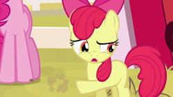 Size: 1280x720 | Tagged: safe, screencap, apple bloom, pinkie pie, earth pony, pony, g4, pinkie apple pie, female, filly