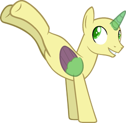 Size: 1009x985 | Tagged: safe, artist:pegasski, oc, oc only, alicorn, pony, g4, marks for effort, alicorn oc, bald, base, bucking, horn, male, simple background, smiling, solo, stallion, transparent background, two toned wings, wings