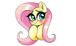 Size: 810x499 | Tagged: safe, artist:techycutie, fluttershy, pegasus, pony, g4, blushing, bust, cute, eyeshadow, female, makeup, mare, shyabetes, simple background, solo, white background